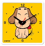 Часы настенные Centek СТ-7103 <Dog> (щенок) 25х25 см, квадрат, шаговый ход, кварцевый механизм