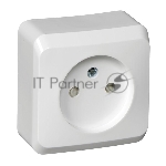 Розетка 1-м ОП Этюд 16А IP20 защ. шторки без заземл. белый SchE PA16-002B