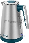 Чайник электрический Kitfort КТ-8725 1.7 л, 2200 Вт, нержавеющая сталь/бирюзовый корпус: нерж.сталь/пластик
