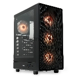Компьютерный корпус  HSPD M510, Mesh Mid Tower, черный, TG, 0.5 SPCC, 4x120mm ARGB ATX, mATX, mITX 180/280/160mm 1x2.5", 1x3.5", 7xPCI 2xUSB-A 3.0 517x277x418mm