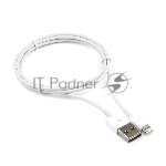 Кабель USB Cablexpert CC-USB-AP2MWP AM/Apple, для iPhone5/6 Lightning, 1м, белый, пакет