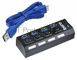 Разветвитель USB 3.0 Buro BU-HUB4-U3.0-L 4порт. черный