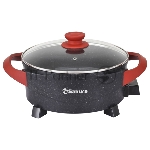 Электросковорода Sakura SA-7715BR Master Chef 1800-2000Вт 30х10см кругл черн/красн