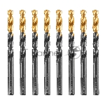 Сверло по металлу Denzel 8,5 мм, HSS-Tin, Golden Tip, 8 шт.