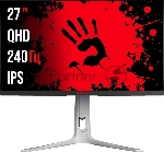Монитор 27" BLOODY MN272Q IPS 2560x1440, 240 Гц, 5 мс, 16:9, 400 кд/м², 2xHDMI, 2xDisplayPort, трехсторонний безрамочный дизайн, Flicker Free, Low Blue Light, HDR10, темно-серый, вид 11