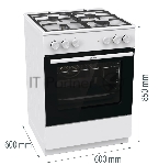 Плита комбинированная Gorenje GK6A40WFFM белый, конфорок 4 шт, духовка 71 л, 60 см x 85 см x 60 см, вид 8
