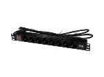 Блок розеток 19 (8шт)PDU с LED выкл.алюм.профиль 1U шнур 2м вилка DIN49440 (нем.станд.) PH12-8D1 ITK