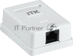 Розетка компьютерная ITK (CS2-1C5EF-12-G) настенная 49.2x62.5x25.2мм крышка RJ45 пластик белый