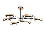 Подвесной светодиодный светильник Ambrella light FL51619/6 BK/LW черный/светлое дерево 3000K/4200K/6400K 42W D825*285 (Без ПДУ)