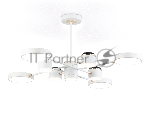 Люстра светодиодная на штанге Ambrella light FL51627/9+4 WH/FGD белый/золото 132W 3000-6000K D850*370 (без ПДУ)