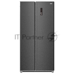 Холодильник Korting KNFS 94099 XN черная нержавеющая сталь двухкамерный 431/252л морозилка сбоку, No Frost, Side by Side