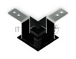 GL1040 BK черный коннектор угловой для встраиваемого шинопровода Magnetic 220V 80*80*47