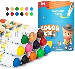 Гелевые мелки Deli EC224-12 Color Kids, круглые, 12 цветов (12шт) длина 80мм, диаметр 15мм, вид 4
