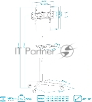 Стойка для телевизора Kromax OMEGA-18 черный 16"-65" макс.40кг напольный мобильный, вид 3