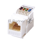 Модуль Rexant Keystone Jack RJ-45(8P8C), UTP неэкранированный, cat.5e, тип 180 градусов,самозажимной, белый