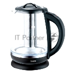 Электрочайник Centek CT-0017 черный, 2 л, 2200 Вт, скрытый нагревательный элемент, поддержание температуры