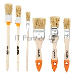 Набор кистей, 6 шт.(плоские 3/4", 1", 1,5", круглые №1,№2, №4.) Sparta