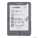 Электронная книга Digma K1 6" E-ink HD Pearl 758x1024 600MHz 128Mb/4Gb/SD/microSDHC темно-серый