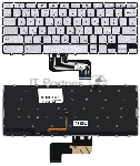 Клавиатура для ноутбука Asus Chromebook C433T серебристая с подсветкой