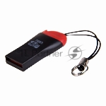 Кард-ридер Rexant 18-4110/черный-красный/SD/microSD/microSDHC/USB 2.0/пластик