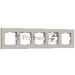 Рамка на 5 постов Slab (дымчатый софт) W0052917