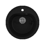Мойка для кухни BAU Dream Black coal D 44, выпуск с сифоном в комплекте, черный уголь