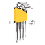 Набор шестигранных ключей ";TORX"; Deli DL3091 9 шт. Размер: 1/16”-3/8”. Хромированный. Технические характеристики: Т10,Т15,Т20,Т25,Т27,Т30,Т40,Т45,Т50