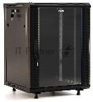 Шкаф телекоммуникационный настенный Hyperline TWB-FC, 19", 18U, 908х600х600 мм (ВхШхГ), дверь: стекло, разборный, цвет: чёрный