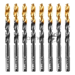 Сверло по металлу Denzel 9 мм, HSS-Tin, Golden Tip, 8 шт.