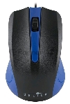 Мышь проводная Oklick 225M черный/синий, 1200 dpi, USB, кнопки - 3