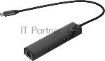 USB-концентратор CUDY UH605, USB Type-C, USB + RJ-45, USB Type-C