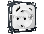 Комплект механизма электрической розетки OMEGA Белый глянец 2USB A+C 20W (быстрая зарядка) с/з QUANT (OP1100, VM160) MO110010