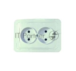 Розетка Makel 2-м СП Mimoza 16А IP20 без заземл. бел./бел.