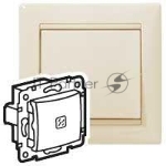Механизм выключателя 1-кл. СП Valena 10А IP31 с подсветкой сл. кость (DIY-упак.) Legrand 695601