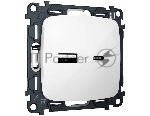 Комплект механизма розетки OMEGA Белый глянец 2USB A+C 20W (быстрая зарядка) QUANT (OP1110, VM177) MO111010