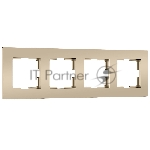 Рамка на 4 поста Slab (шампань софт) W0042911