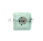 Розетка 1-м Makel СП Mimoza 16А IP20 с заземл. бел./бел.