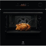 Электрический духовой шкаф Electrolux SteamCrisp 700,приготовление на пару, объем 72 л, 19 режимов, очистка ручная, 3 стекла в дверце, направляющие проволочные + телескопические (1 уровень), термощуп