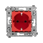 Розетка DKC Avanti 4401003 2P+E со шторками, красный квадрат