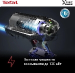 Пылесос вертикальный Tefal X-Force Flex 11.60 Aqua TY9890WO синий/серый, питание от аккумулятора, 130 Вт, уборка сухая/влажная, пылесборник 0.9 л, вид 28
