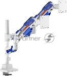 Кронштейн для мониторов Ultramounts UM744WB белый/синий 24"-57" макс.27кг крепление к столешнице поворот и наклон, вид 8