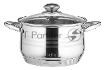 Кастрюля LARA LR02-583 SONATA 24x14,5 см, 6.5 л, нержавеющая сталь, индукция, с крышкой