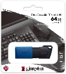 Флешка USB Kingston DataTraveler Exodia M (DTXM/64Gb), 64Gb, USB 3.0, R/W 70/45, черный/синий