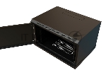 Шкаф коммутационный WRline (WR-TW-0945-SR-RAL9004) настенный 9U 600x450 мм пер. дв. металл 2 бок. пан. 60 кг черный 370 мм 500 мм IP20 сталь