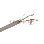 Кабель UTP 2 пары кат.5e Exegate CCA, бухта 305м, серый, PVC