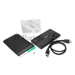 Внешний корпус 2.5" Gembird EE2-U3S-5, черный, USB 3.0, SATA, металл