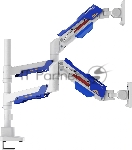 Кронштейн для мониторов Ultramounts UM744WB белый/синий 24"-57" макс.27кг крепление к столешнице поворот и наклон, вид 7