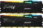 Оперативная память Kingston Fury Beast, DDR5, 32Gb (2x16GB), 5600MHz, CL36, DIMM, с радиаторами, RGB, черный