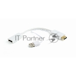 Конвертер HDMI->DisplayPort, Cablexpert DSC-HDMI-DP-W, HD19M+USBxHD20F, белый