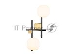 Настенный светильник Ambrella light LH51019/2 BK/BS/FR черный/латунь/белый матовый G9*2 max 28W 230*170*480